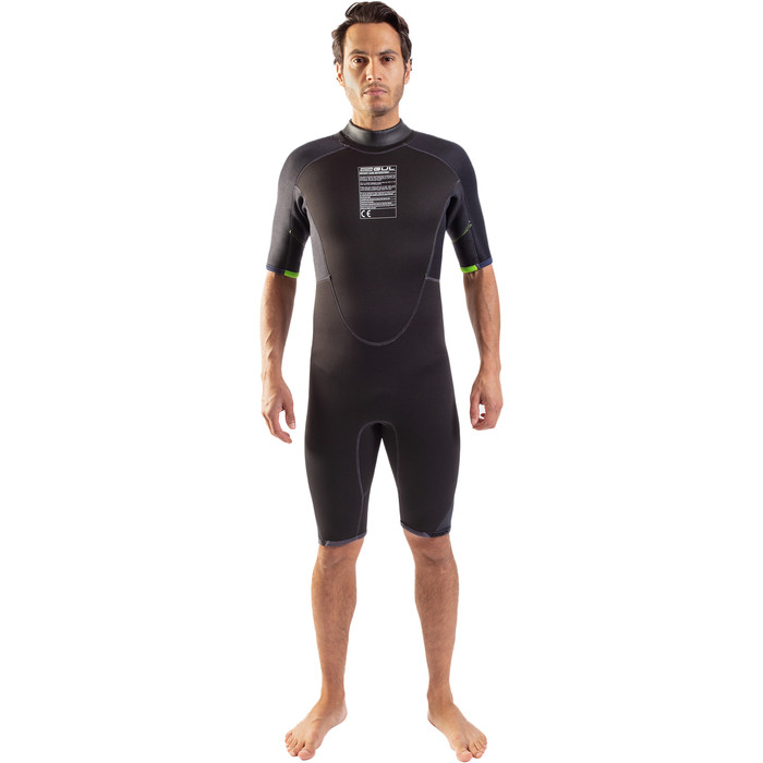 2024 Gul Mens Response 3/2mm Back Zip Shorty Wetsuit RE3319-C1 - Black